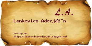 Lenkovics Adorján névjegykártya
